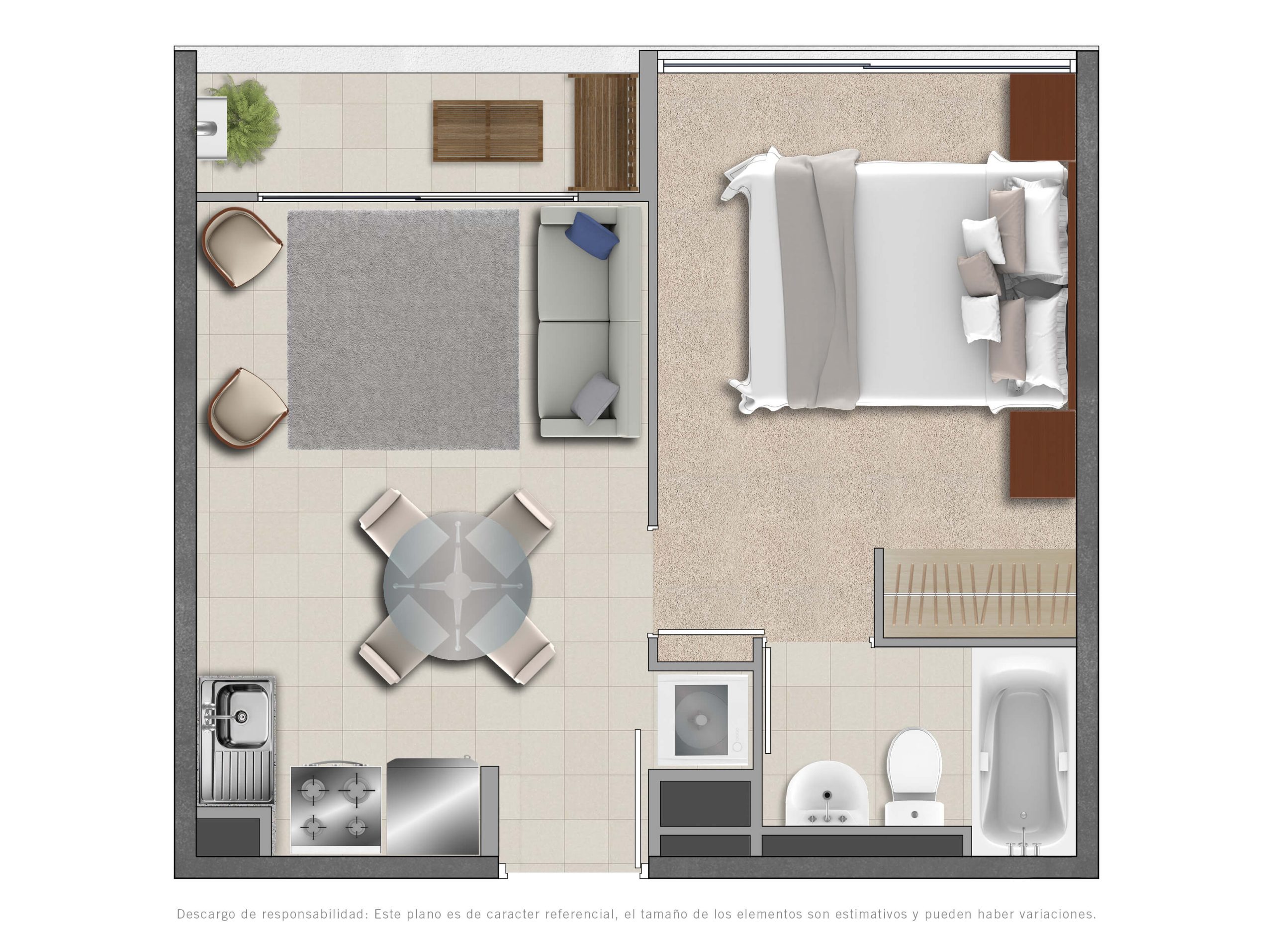 Departamento 1 Dormitorio - Brisas de San Fernando